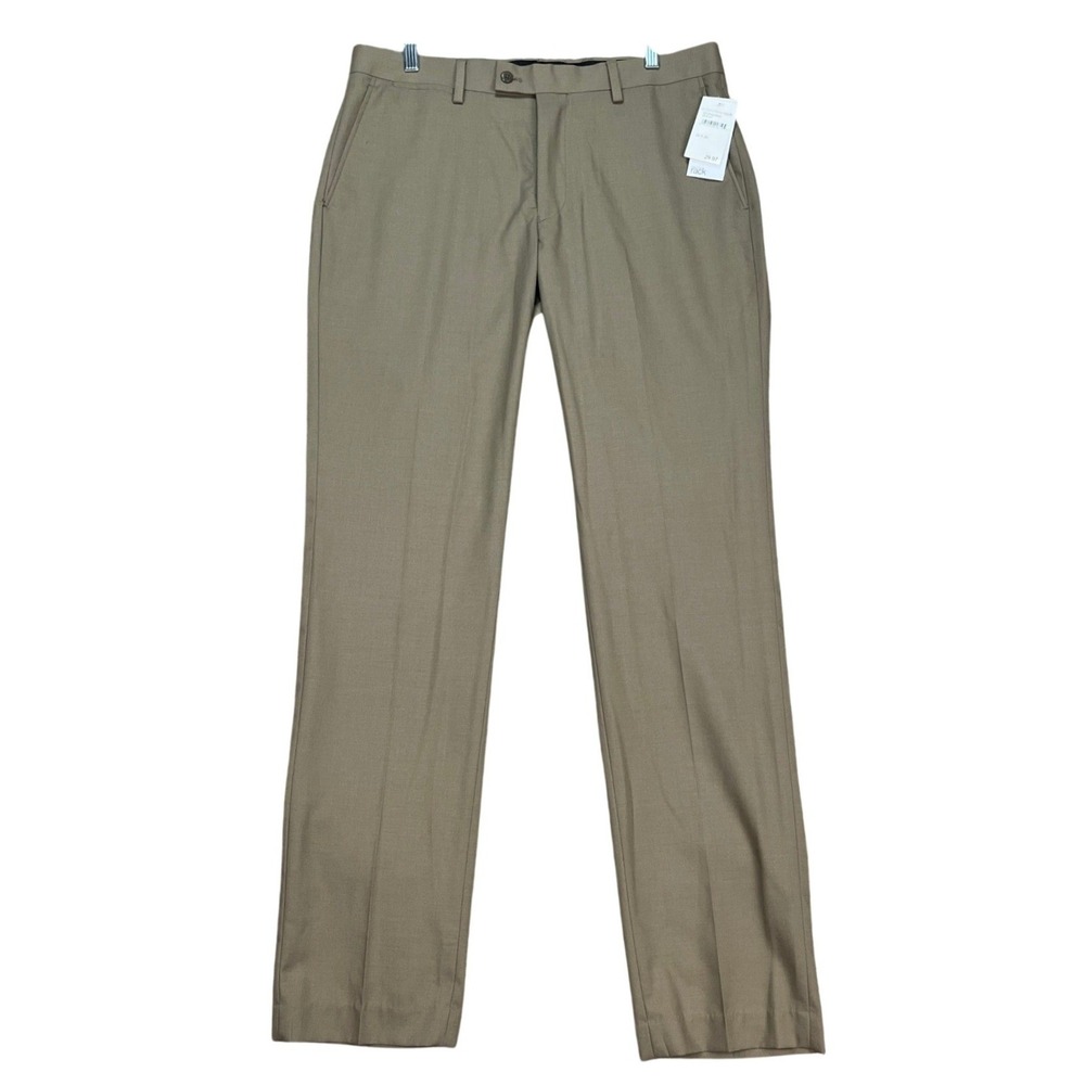 Nordstrom Rack Dress Pants Mens 34x34 Wheat Tan Flat Front Straight Leg NEW